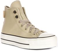 Baskets montantes femmes Converse CHUCK TAYOR ALL STAR LIFT PLATFORM WEATHERIZED LEATHER Beige 37 1/2