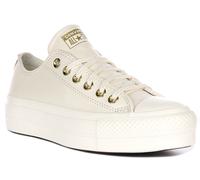 Converse Baskets Chuck Taylor all Star Lift Platform Gold Crème pour femme, Blanc, 41 EU