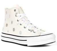 Converse A13447C Ct As Eva Lift Hi Filles Juniors En Blanc Cassé UK 3 - 6
