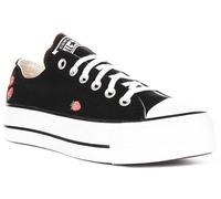 Converse A14935C Ct As Lift Ox En Cuir Pour Femmes En Noir Rouge EU 36-42