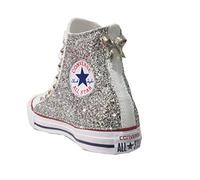 converse Accessorisées Star Hautes Paillettes Argent Blanc Optical White Vintage (Produit artisanal) (36)