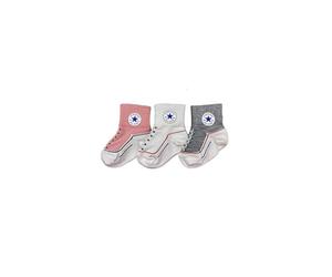 CONVERSE ALL STAR Bébé Fille Infant Toddler Socks 3 Pack (Pink(nc0172-ab5)/White/Grey, 12-24 Months) Blender, Rosa/Bianco, 12 Mois EU