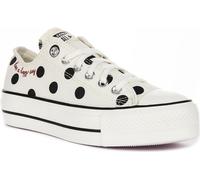 Converse All Star Lift Low A10689C En Blanc Noir Imprimé Polkadot - 5.5 UK - 38 EU - 7.5 US / Blanc Noir