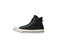 Converse Chuck Taylor all Star Hi,Baskets A16409C en cuir noir avec chaîne décorative,Semelle en caoutchouc blanc, Noir , 37.5 EU