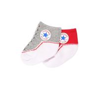 CONVERSE Chaussettes 'Chuck' gris chiné / rouge / blanc, Taille 15-17