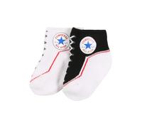 CONVERSE Chaussettes 'CHUCK' gris foncé / rouge / noir / blanc, Taille 19-21