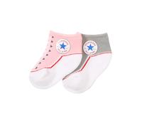 CONVERSE Chaussettes 'CHUCK' gris / rose / blanc, Taille 17-20