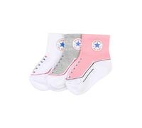 CONVERSE Chaussettes 'INFANT' gris / rose / blanc, Taille 16-17