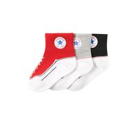 CONVERSE Chaussettes 'Infant' gris / rouge / noir / blanc, Taille 16-17