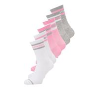 CONVERSE Chaussettes 'WORDMARK CREW' gris chiné / rose / blanc, Taille 7-9Y