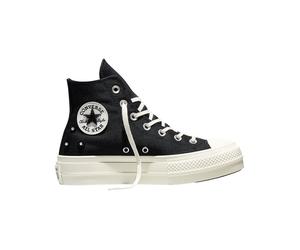 Converse - Chaussures montantes compensées - Chuck Taylor All Star Lift High Black/Black/Egret pour Femme - Taille 38 - Noir Noir 38