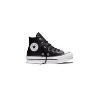 CONVERSE Chuck Taylor All Star EVA Lift Leather Sneaker, Noir et Blanc Ivoire Naturel, 33.5 EU