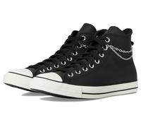 Converse Chuck Taylor all Star Hi,Baskets A16409C en cuir noir avec chaîne décorative,Semelle en caoutchouc blanc, Noir , 36.5 EU