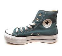 Converse Chuck Taylor all Star Lift Chaussures Femme Modèle Platform A12596C Baskets Mid en Toile Vert, vert, 38 EU