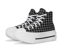 Converse Chuck Taylor All Star Lift Double Stack Baskets à carreaux pour adulte Unisexe, Noir/blanc, 6.5 Women/4.5 Men