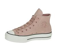 Converse Chuck Taylor All Star Lift Hi Chaussures en daim Rose Dried Earth Plateforme Usage quotidien, Rose terre sèche crème noire, 37 EU