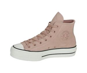 Converse Chuck Taylor All Star Lift Hi Chaussures en daim Rose Dried Earth Plateforme Usage quotidien, Rose terre sèche crème noire, 38 EU