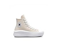 CONVERSE Chuck Taylor All Star Move Platform Coated Leather Sneaker, Desert Sable Black White, 37 EU