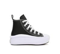 CONVERSE Chuck Taylor All Star Move Platform Leather Sneaker, Black Black White, 38 EU