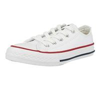 Converse Chuck Taylor CT Ox, Sneakers Basses Mixte Enfant, Blanc (White/Garnet/Navy 158), 33.5 EU