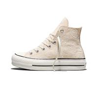 Converse - Sneakers compensées en toile - Chuck Taylor All Star Lift Natural Ivory/Egret/Black pour Femme - Taille 37 - Beige Beige 37