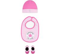 Converse Ensemble Bavoirs Bonnet Chaussons 3 Pièces Rose Pour Bébés UK 0M-12M