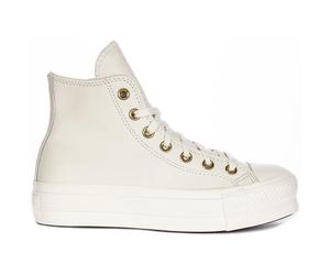 Converse, Femme, Chaussures, Beige, Taille: 38 EU Plateforme Haute Crème Or Cuir