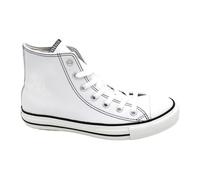 Converse, Femme, Chaussures, Blanc, Taille: 44 1/2 EU Baskets Montantes en Cuir Semelle en Caoutchouc