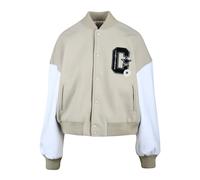 Converse, Femme, Vestes, Beige, Taille: 36 FR Veste de collège avec boutons-pression