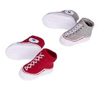Converse Garçon Fille Baby Bright Infant Booties (2 Pack) (Red(LC0001-G59)/Grey, 0-6 Months) Ankle Boot, Rouge Lc0001 G59 Gris, 6 Mois