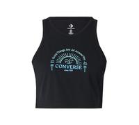 CONVERSE Haut 'GOOD VIBES' aqua / menthe / noir, Taille XS