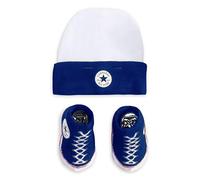 Converse Infant Hat and Frilly Bootie Set Casual Sock, Bleu(lc0005-024)/Blanc, 6M Unisex