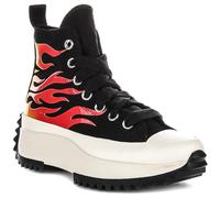 Converse Run Star Hike Hi Flame Skates Baskets en textile pour homme, Noir/Rouge, 9.5 Women/7.5 Men