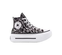 Converse - Sneakers compensées en toile - Chuck Taylor All Star Lift Double Stack Platform Leopard Black/Frozen Thistle/White pour Femme - Taille 36 - Blanc 36