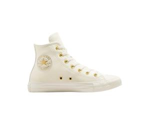Converse - Sneakers hautes en cuir - Chuck Taylor All Star Hi Egret/Egret/Gold pour Femme - Taille 37 - Beige Beige 37