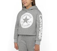 Converse Sweat À Capuche pour Fille Chuck Patch Crop Gris Foncé Maillot de survêtement, 14 Ans