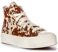 CONVERSE Tout Étoile Ascenceur Plateforme Animal Imprimé Femmes Trainer Marron