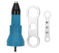 Conversion de riveteuse électrique pour rivets à extraction noyau - Transforme une perceuse main pneumatique rechargeable en quelques secondes Machine riveter avec clé six pans et 4 buses