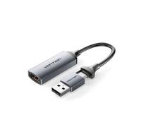 Convertisseur HDMI Femelle vers USB Mâle et USB Type-C Mâle 4K 60Hz - 10cm - Couleur Noir