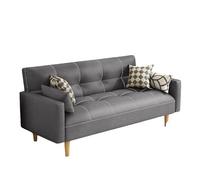 Convertible Futon Sofa Bed, Sleeper Couch, Loveseat,Mid Century Modern with Solid Wood Frame, for Living Room, Bedroom Small Spaces(B,1.4x0.95m)
