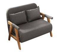 Convertible Sleeper Chair Bed with 5-Position Adjustable Backrest - Solid Wood Frame Single Sofa for Living Room, Balcony, Bedroom - Gris (190 x 100 x 30 cm)