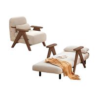 Convertible Sleeper Sofa Chair Bed - 5-Position Réglable Pull-out Couch, Foldable Sleeper with Wide Armrests & Hidden Support Legs - Compact Brown Design (100 cm)