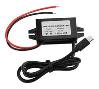 Convertisseur 12 V vers 5 V 3 A DC-DC Step Down Module adaptateur d'alimentation USB-A femelle/Type C/double USB/connecteur de fil ouvert étanche à basse température (connecteur micro USB)