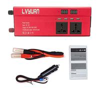 Convertisseur 12v 220v, Inverter de Voiture 6000W Peak DC 12V / 24V à AC 220V 110V LED Indicateur Tension Convertisseur Adaptateur transformateur 4USB Socket Universel(12V 220V Red)