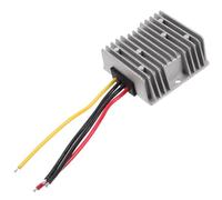 Convertisseur 12v 24v 10a vers Alliage D’Aluminium pour Bateaux | Boîtier Compact Argenté, Sortie Stable et Fiable, Trous de Fixation 65mm, Câble 130mm