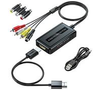 Convertisseur 2 en 1 RCA/Svideo vers HDMI - Commutateur de sortie 720p/1080p, compatible avec VHS/DVD/STB/N64/PS2/Wii