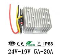 Convertisseur abati eur 5A-20A 24 v à 19 v Convertisseur DC-DC 24 Volt à convertisseur abati eur 19 Volt pour alimentation d'ordinateur portable de voiture 24v to 19v 10A