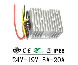 Convertisseur abati eur 5A-20A 24 v à 19 v Convertisseur DC-DC 24 Volt à convertisseur abati eur 19 Volt pour alimentation d'ordinateur portable de voiture 24v to 19v 15A