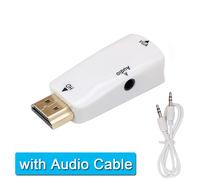Convertisseur Adaptateur Compatible Hdmi Vers Vga Avec Câble Audio 3.5mm Mx,Boîtier Tv Hd,Port D'affichage,Budgétaire Pc,Rallonge De Télévision - Type White With Cable