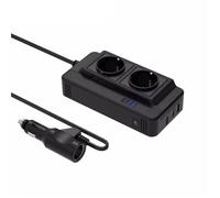 Convertisseur Adaptateur d'alimentation pour Onduleur Voiture 12V/24V À AC 220V 2 USB + Type-c PD 20W Charge Rapide Convertisseur Prise UE(EU)